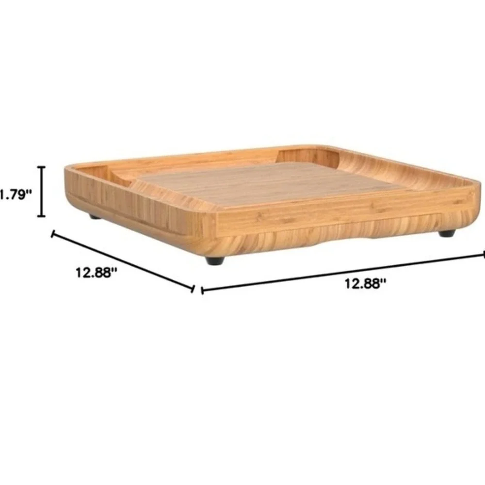 Kunaboo Natural Bamboo Cheese Board Set with‎ Cutlery Drawer and Ceramic Bowls